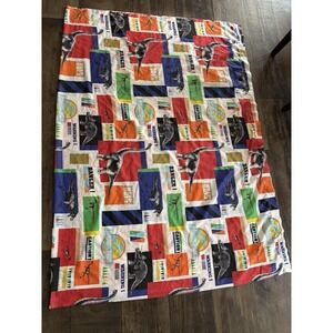 Jurassic Park 1992 Vintage Large 90" X 64" Curtain Colored Dinosaur Fabric
